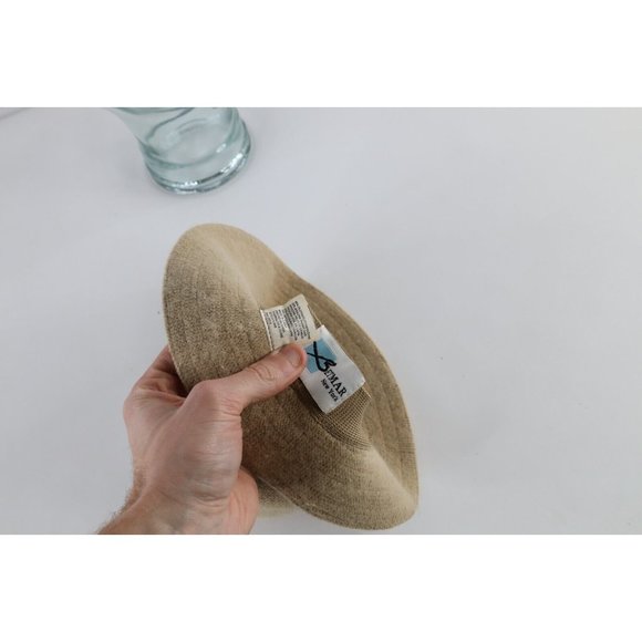 Vintage 90s Streetwear Blank Wool Rabbit Hair Knit Bucket Hat Cap Beige OS main image 7